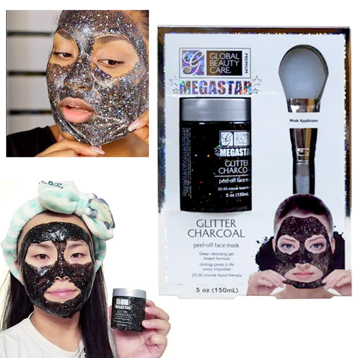 Glitter Charcoal Peel-off Face Mask Facial Deep Cleanse Blackhead Remover 150mL