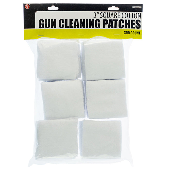 300 Cotton Gun Cleaning Patches 3" Square Rifle Pistol Firearm Maintenance