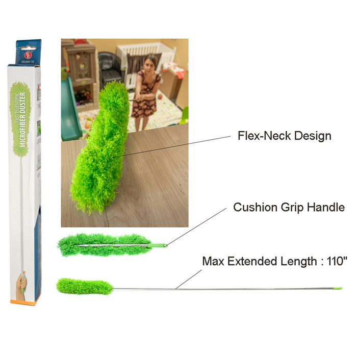 1 x Telescopic Microfiber Duster 110" Extendable Cleaning Dust Home Car Tool