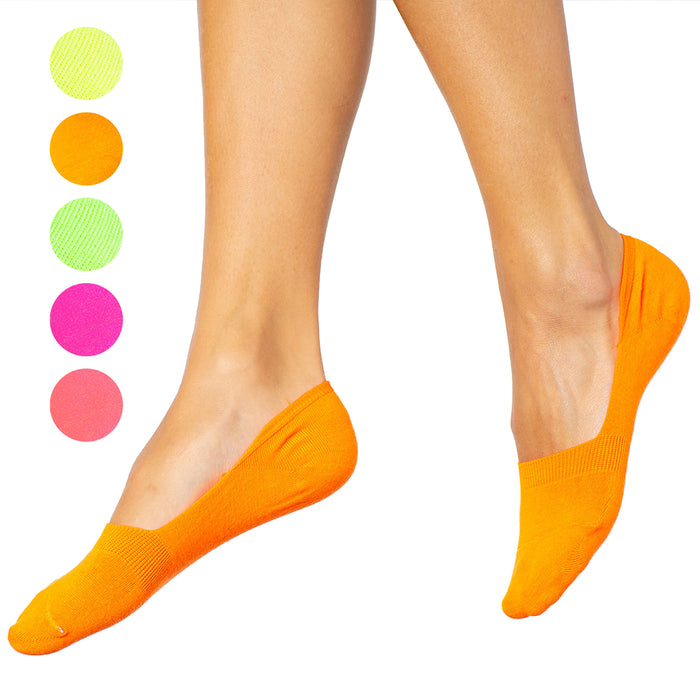12 Pairs Womens Foot Covers No Show Socks Boat Loafer Low Cut Liners Neon 9-11