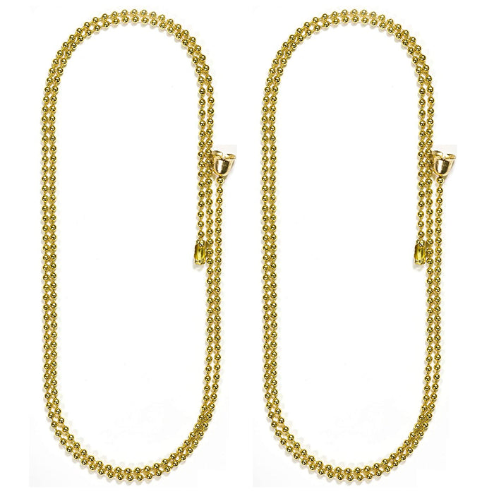 2x 3ft Beaded Pull Chain Gold Brass Extension Replacement Ceiling Fan Light Lamp