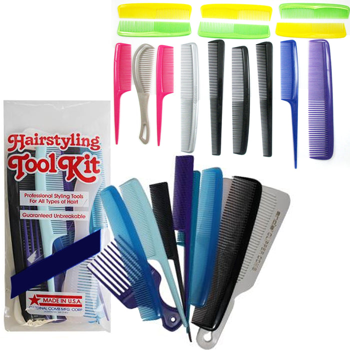 20 PCS Pro Salon Hairdressing Barber Hair Comb Set Styling Tools Brushes Plastic