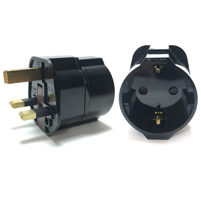 4 Pc Euro Plug EU Schuko 2 Pin to UK 3 Pin Adaptor European Travel Adapter 250V