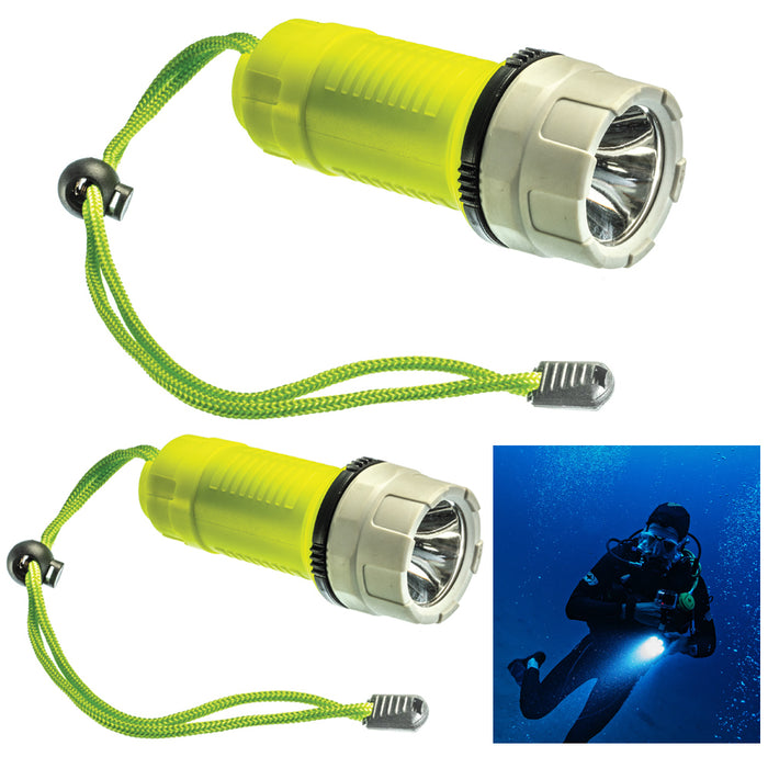 2 Dive Light Underwater 200 Lumens Diving Waterproof Flashlight Scuba Torch 50ft