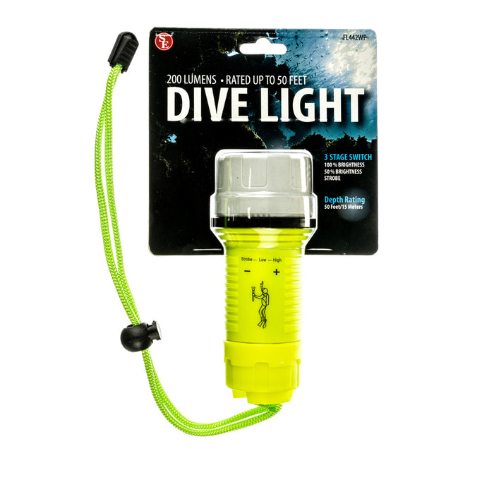 1 Dive Light Underwater 200 Lumens Diving Waterproof Flashlight Scuba Torch 50ft