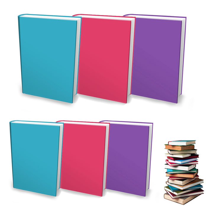 6 Pack New Book Covers Stretchable Fabric Jumbo Size Book Cover Assorted Colors