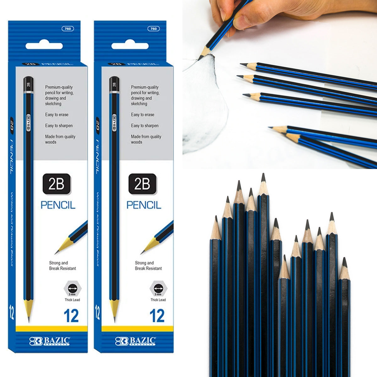 96 Ct Professional 2B Graphite Pencils Drawing Sketching Shading Blending  Artist