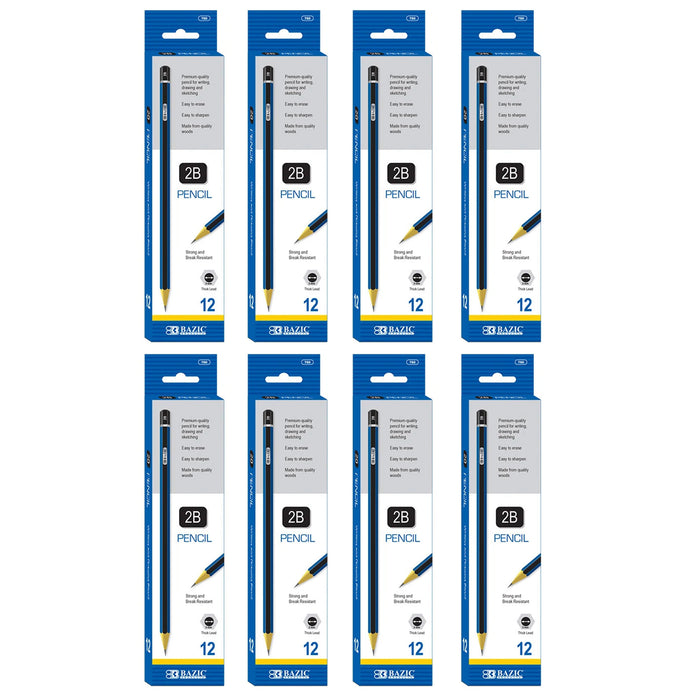 96 Ct Professional 2B Graphite Pencils Drawing Sketching Shading Blending Artist