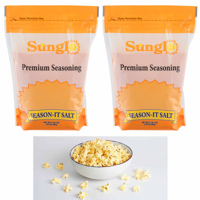 2 Bags Authentic Theater Butter Flavored Seasoning Popcorn Popping Salt Non Gmo