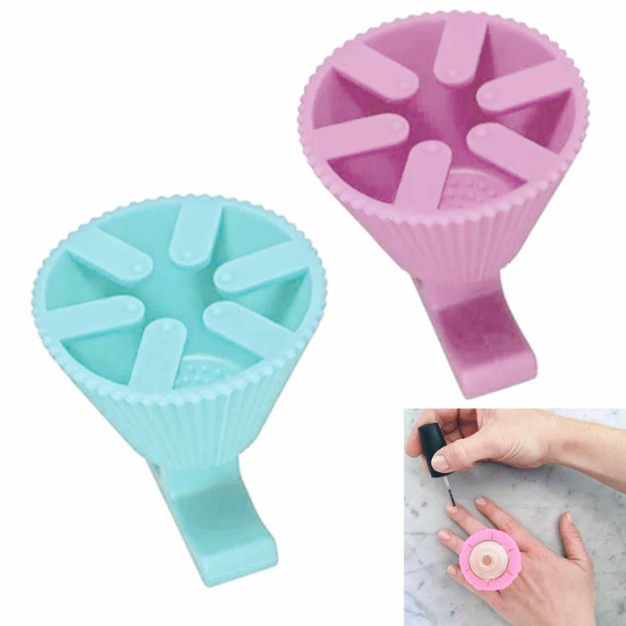 1 Pc Silicone Nail Polish Holder Ring Manicure Wearable DIY Nails Polishing Tool
