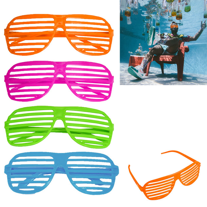 12 Pairs Shutter Shades Glasses Sunglasses Vintage Club Party Supplies Retro New