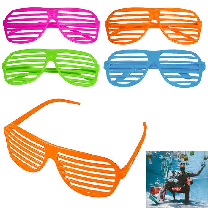 12 Pairs Shutter Shades Glasses Sunglasses Vintage Club Party Supplies Retro New