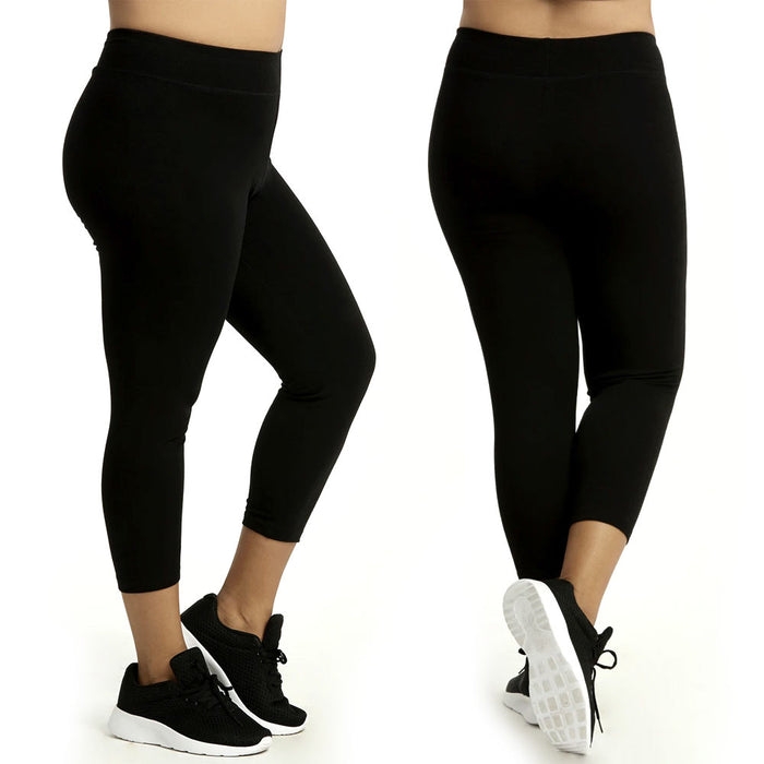 Womens Capri Leggings Yoga Pants High Waist Fitness Sports Soft Cotton Size XL