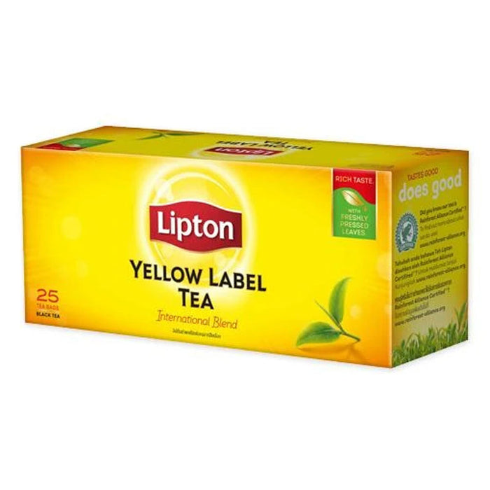 50 Lipton Tea Bags Yellow Label Natural Black Tea Hot Cold International Blend