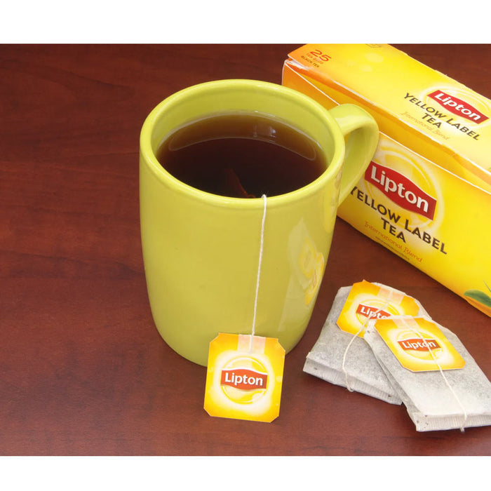 50 Lipton Tea Bags Yellow Label Natural Black Tea Hot Cold International Blend