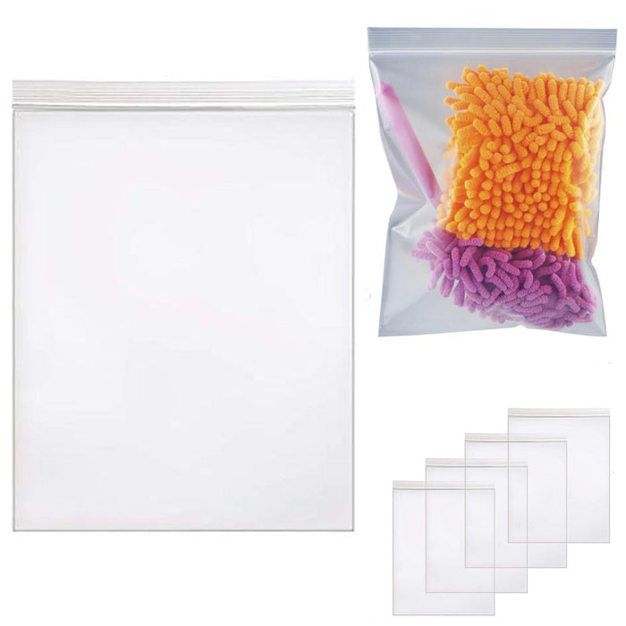 100 Pc Reclosable 2 Mil Clear Bags 8X10 Poly Resealable Plastic Bag Zipper Lock