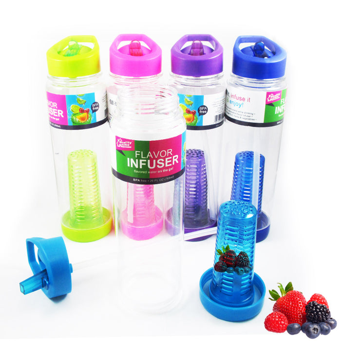 Infusing Flavor Infuser Water Bottle Natural Fruit Gym Sports BPA Free 26 oz New
