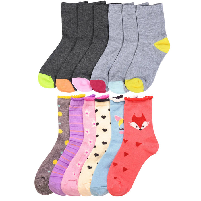 3 Pairs Baby Socks Assorted Colors Fashion Toddler Kids Size 4-6 Girl Boys New