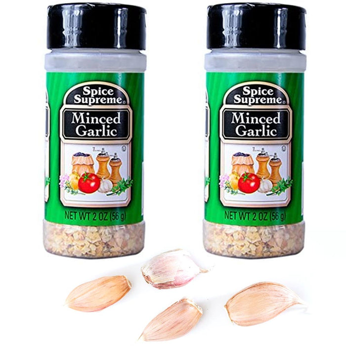 2PC Spice Supreme Minced Dried Garlic Seasoning 2Oz Jar Cooking Meat Veggies USA