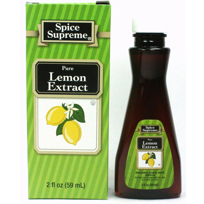 2 Spice Supreme Pure Lemon Extract Seasoning 2 Oz Jar Cook Meat Veggies Drinks
