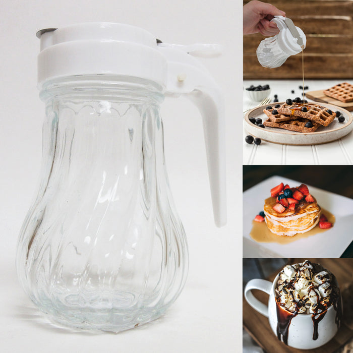 Honey Syrup Dispenser Glass Jar 7.6 oz Retro Style W/ Handle Container USA Stock