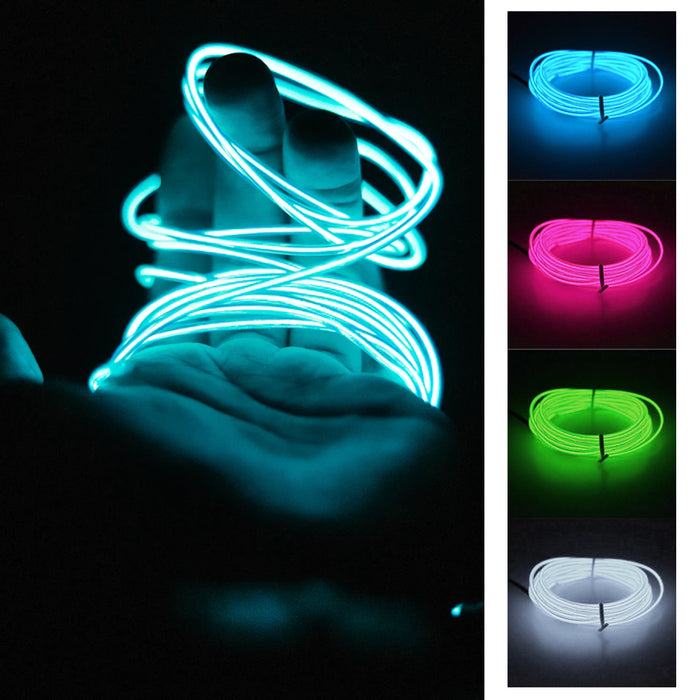 Neon LED Flexible Light Glow 10Ft Wire String Strip Rope Decor Controller 3 Mode