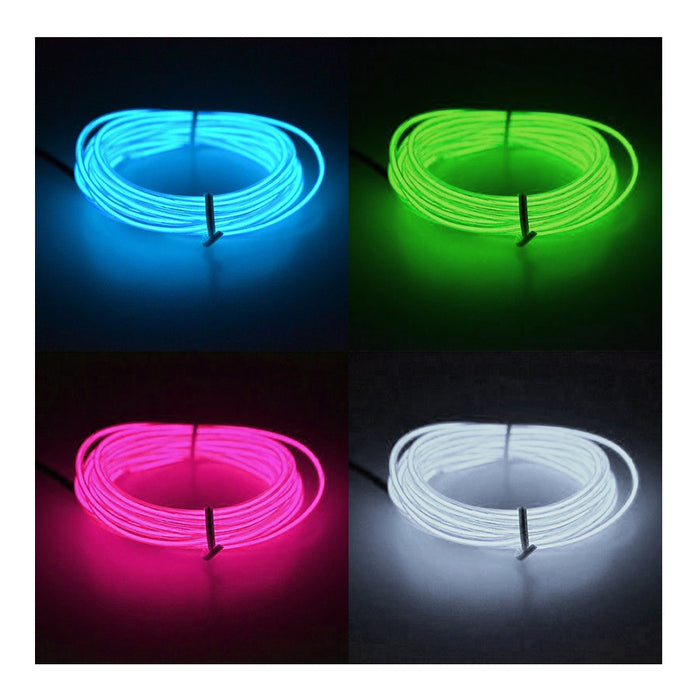 Neon LED Light Glow Wire String Strip Rope 10Ft Tube Decor Car Party Controller