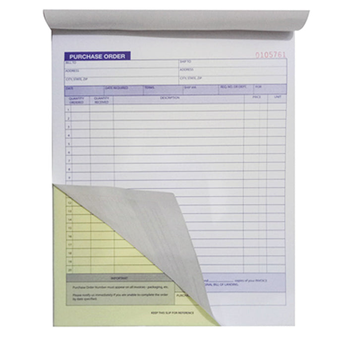 5 Purchase Order Carbonless Books Receipt Record 2 Part 30 Sets Duplicate Copy