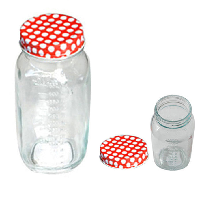 3 Clear Glass Jars Set 750 ml Mason Wide Mouth Lids Jelly Canning Pint Candles