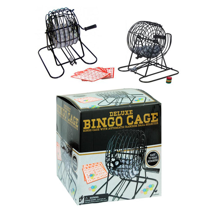 Deluxe Bingo Game Set Kit Cage Box Board Balls Cards Marker Family Fun Night New