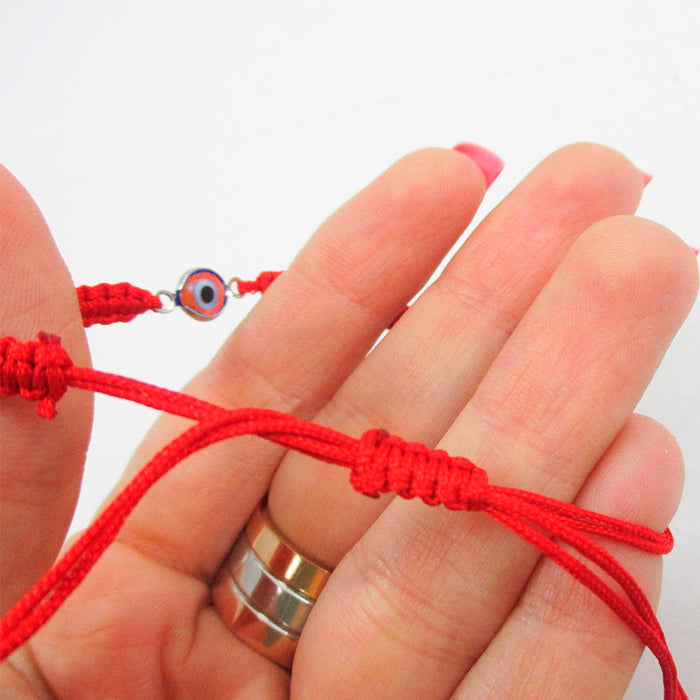 Lucky Evil Eye Adjustable Bracelet Nazar Kabbalah Amulet Red String Protection