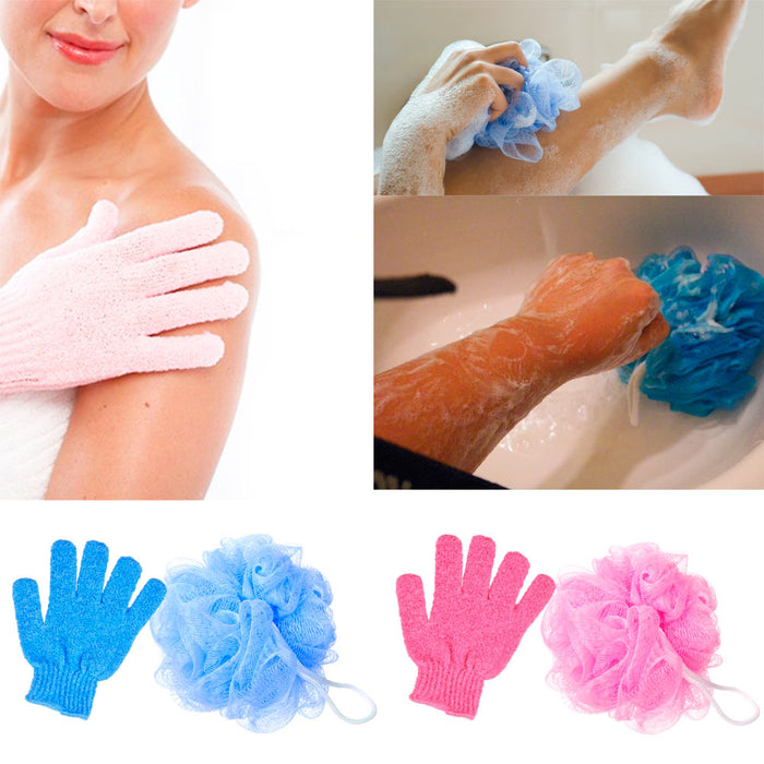 12Pc Shower Bath Glove Mesh Ball Wash Skin Massage Scrub Loofah Body Scrubber