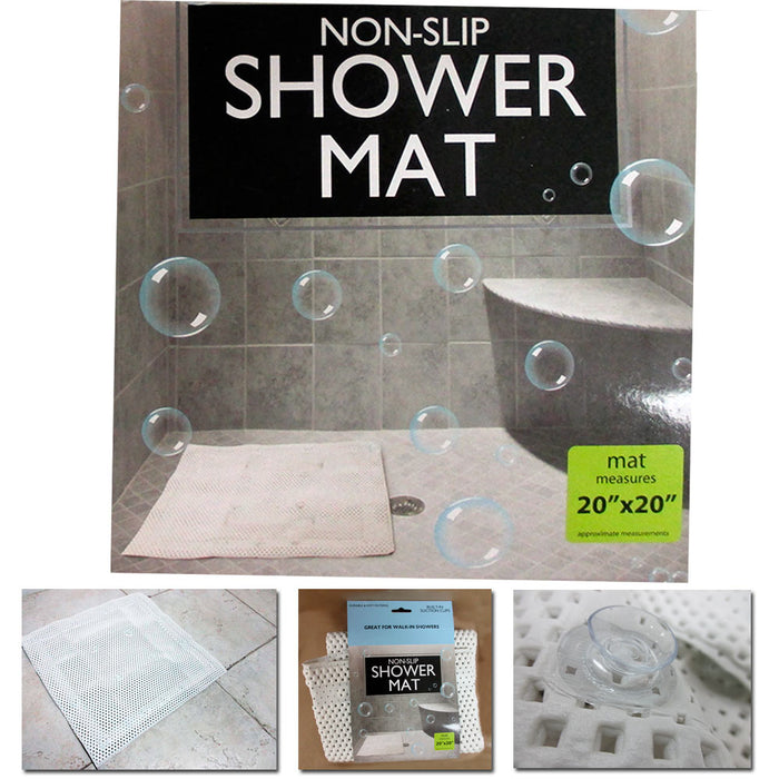 Non Slip Shower Mat Rug Aqua Carpet Bath Water Bathroom Safe Protection 20"x20"