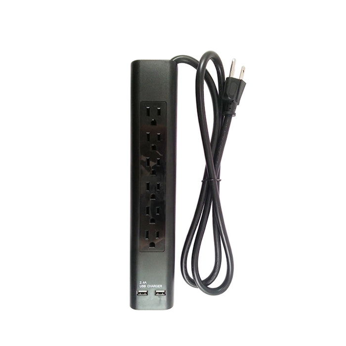 4ft 6 Outlet 2 USB Charging Port Power Strip Surge Protector Lightningproof Plug