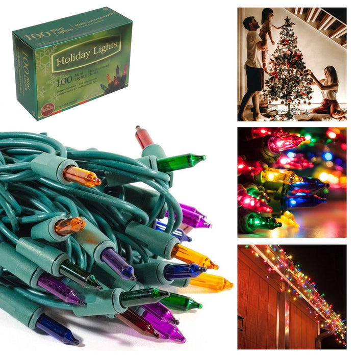 100 Multicolor Christmas Holiday Mini Lights Indoor Outdoor Holiday String Light