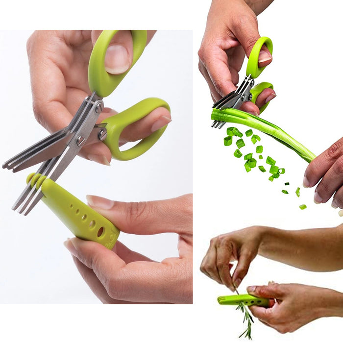 2 Pc Herb Veggie Scissors Stainless Steel Multiuse Shears Leaf Stripper BPA FREE