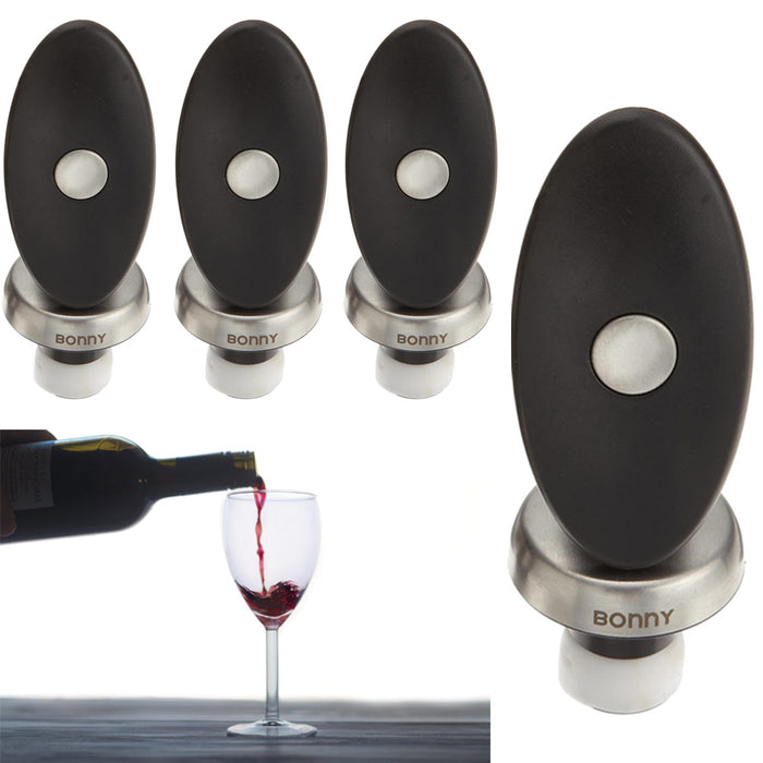 4 Pcs Bonny Bar Wine Stopper Bottle Cork Seal Freshness Champagne Push Lock Plug