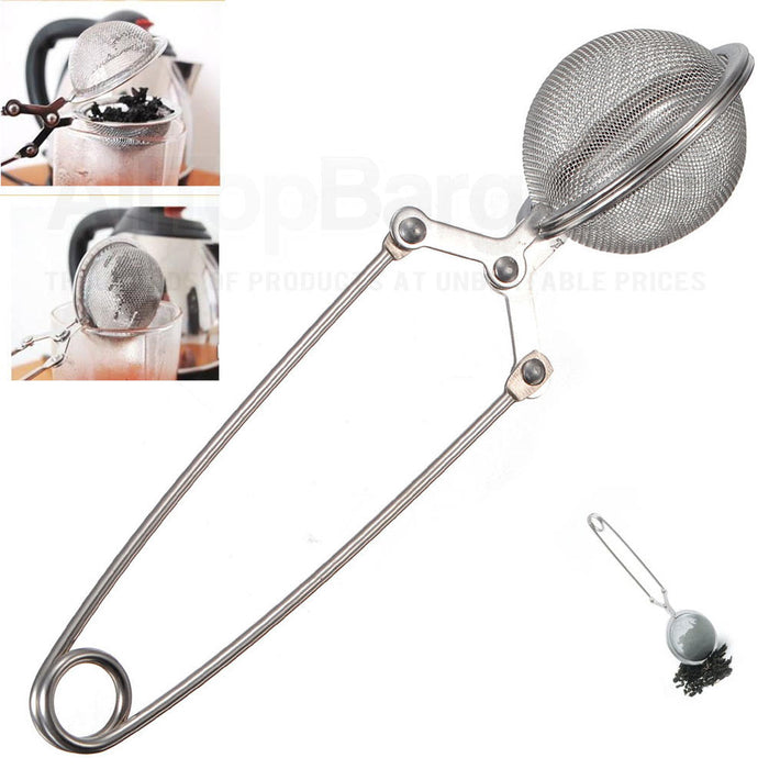 Stainless Steel Spoon Tea Leaves Herb Mesh Ball Infuser Filter Squeeze Strainer