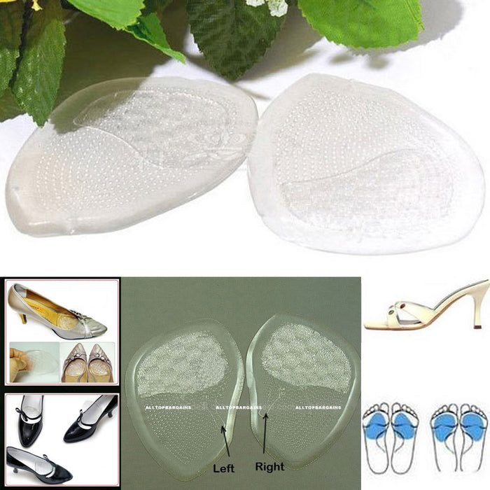 2 Pair Gel Silicone Foot Half Sole Insoles Shoes Care Cushion Pad Insole Comfy