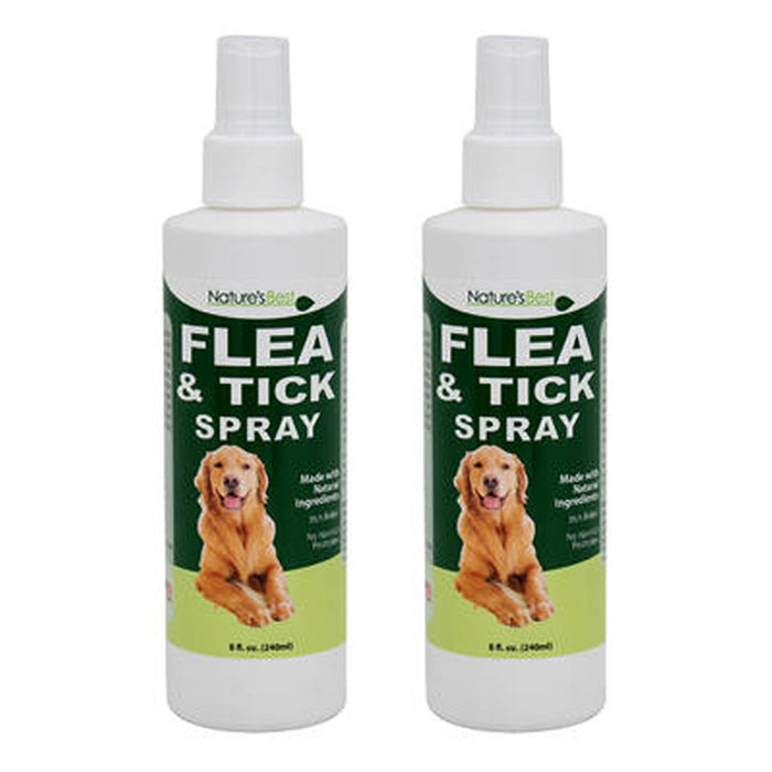 2 Natures Best Natural Flea Tick Spray 16 oz Dogs Cats Insect Repellent Natural
