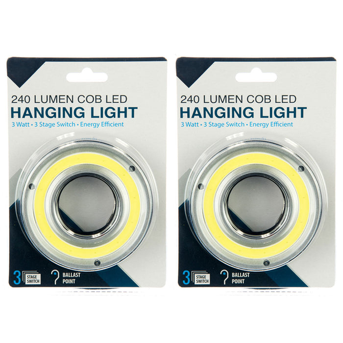 2 Cob Led Lights Hanging Portable Folding Hook Hanging Lamp Flashlight 240 Lumen