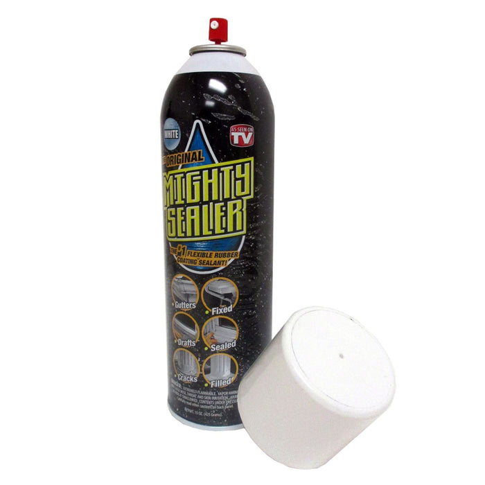 The Original Mighty Sealer Flexible Rubber Coating Sealant 15oz Spray Can White