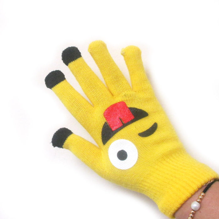 6 Pairs Cute Emoji Gloves Unisex Touch Sensitive Glove Adults Kids Expression