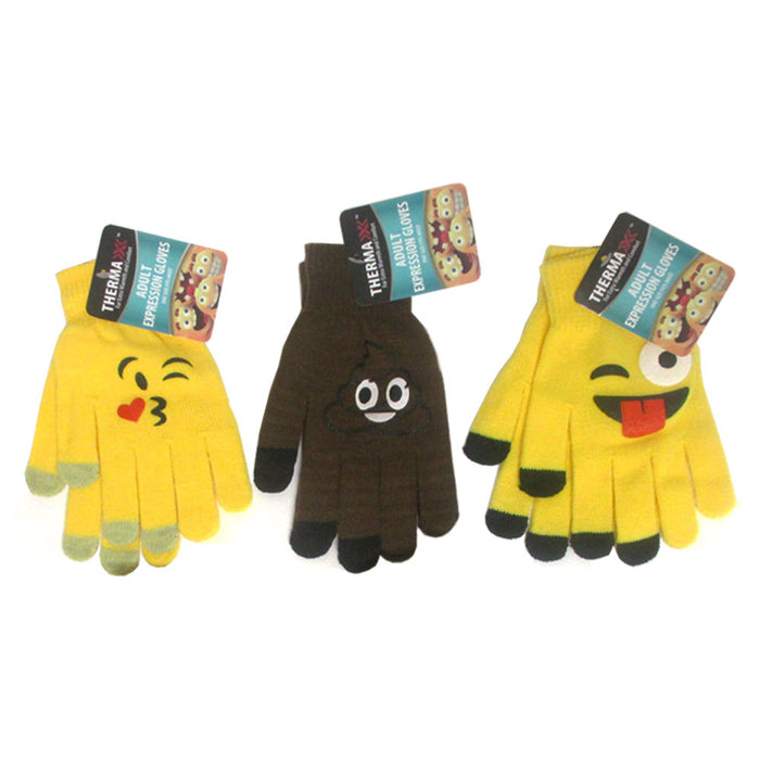3 Pairs Emoji Gloves Unisex Touch Sensitive Glove Adults Kids Expression Hot New