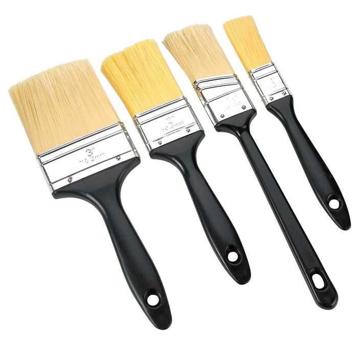 4 X Paint Brush Set Painting Brushes Polyester Bristles Oil Water Based Paints