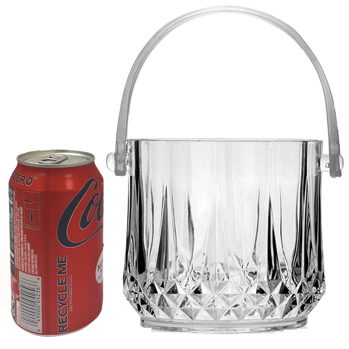 1 Clear Crystal Ice Bucket Cooler Plastic Container Wine Chiller BPA Free 40oz