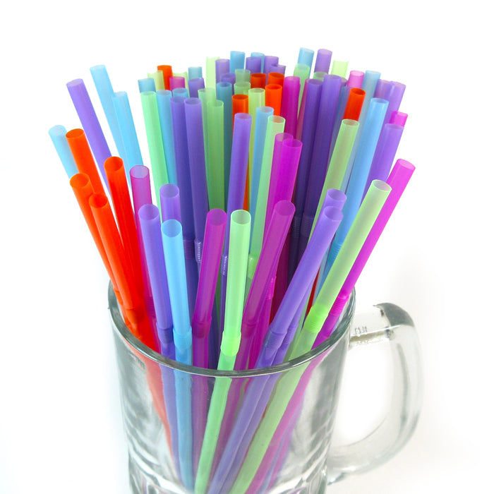 1050 PCS Long Flexible Drinking Straws Bendy Plastic Party Colorful Bar Supplies
