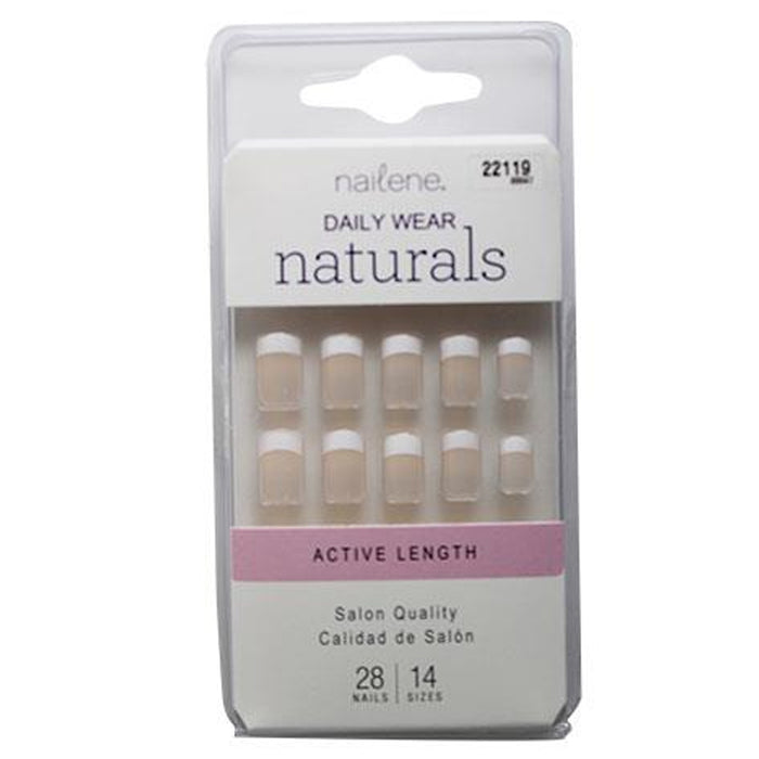 Press on Manicure Nails French Tip Nude Natural False Nail Set Classic Design