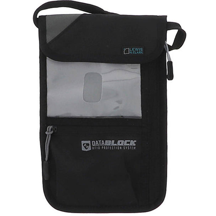 Lewis N Clark Travel Passport Holder Security Neck Stash Pouch Wallet RFID Block