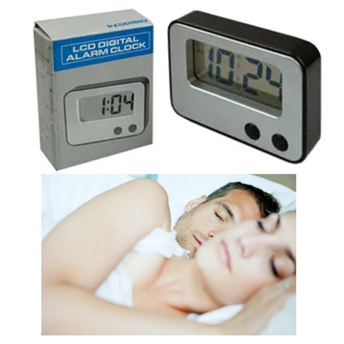 1 LCD Digital Alarm Clock Screen Display Time Compact Timer Desk Travel Portable